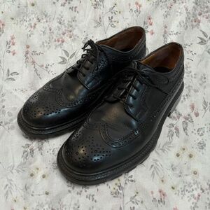 Banana Republic Black Made in Italy Leather Oxford Brogue Wingtip Laceup Shoes